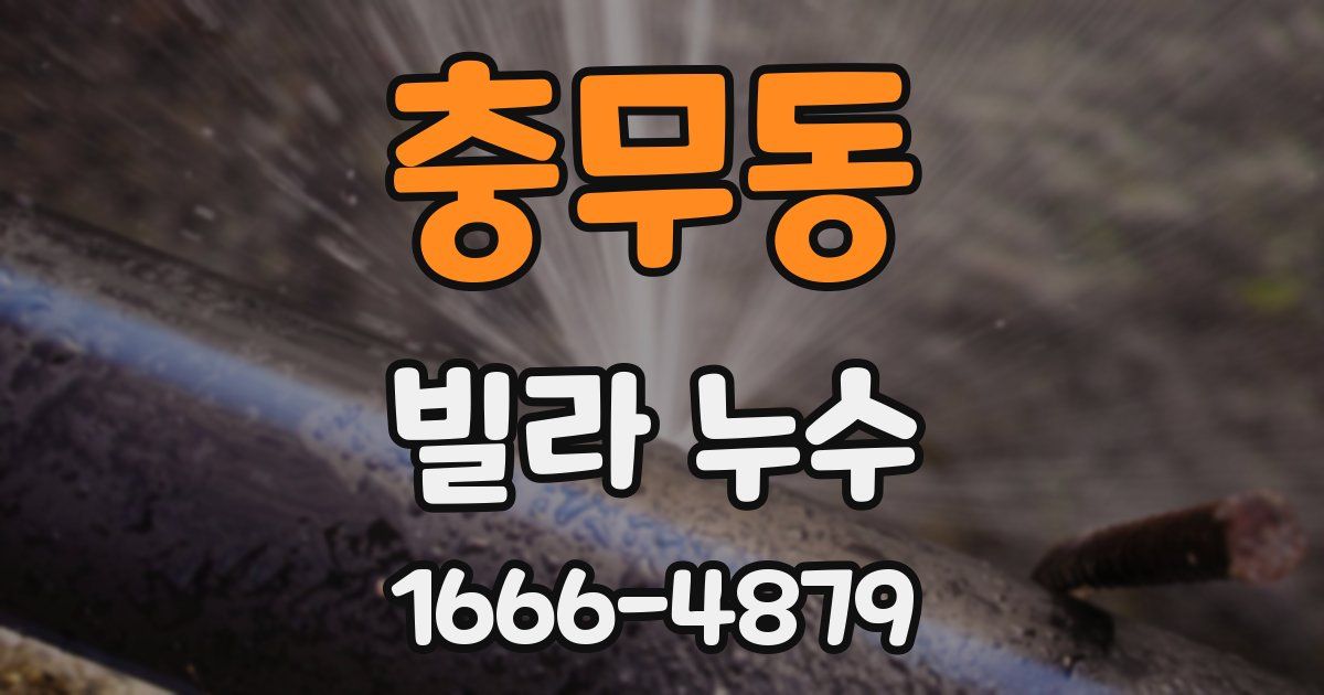 충무동 빌라 누수