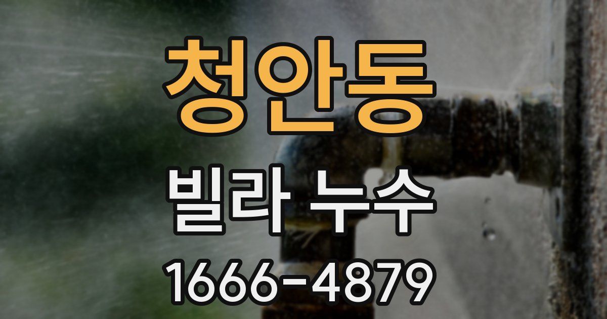 청안동 빌라 누수