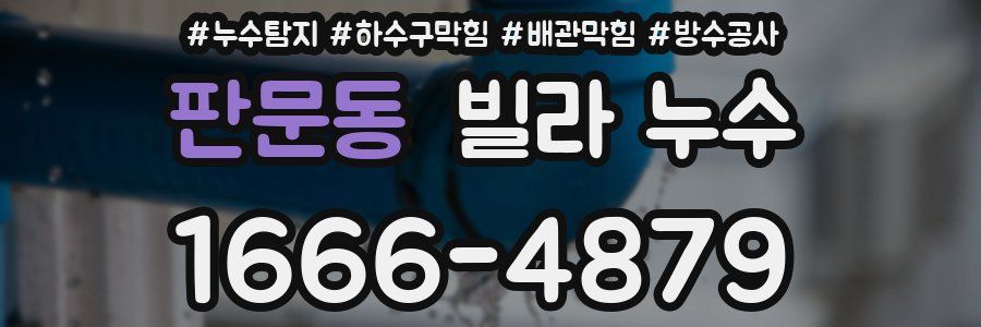 판문동 빌라 누수