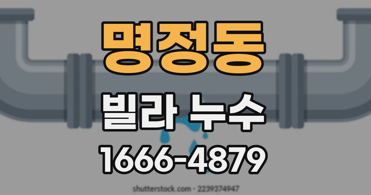 명정동 빌라 누수
