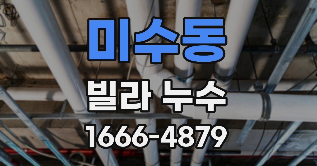 미수동 빌라 누수