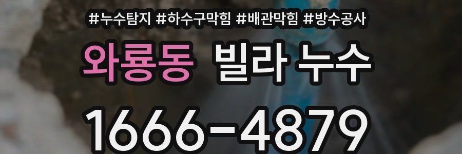 와룡동 빌라 누수