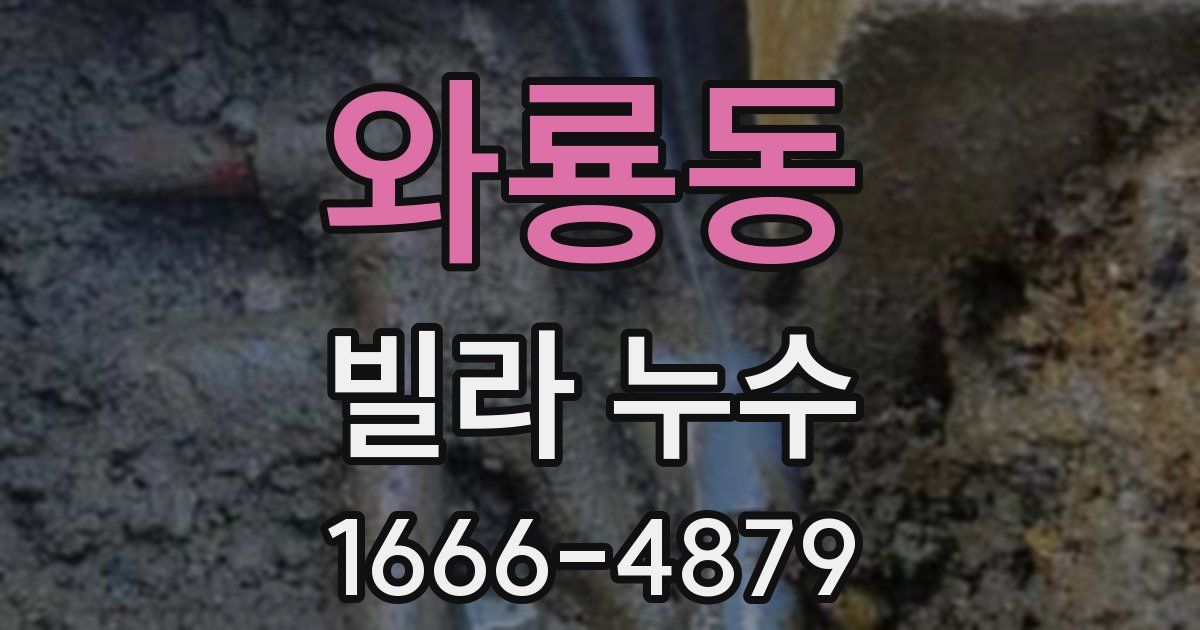 와룡동 빌라 누수