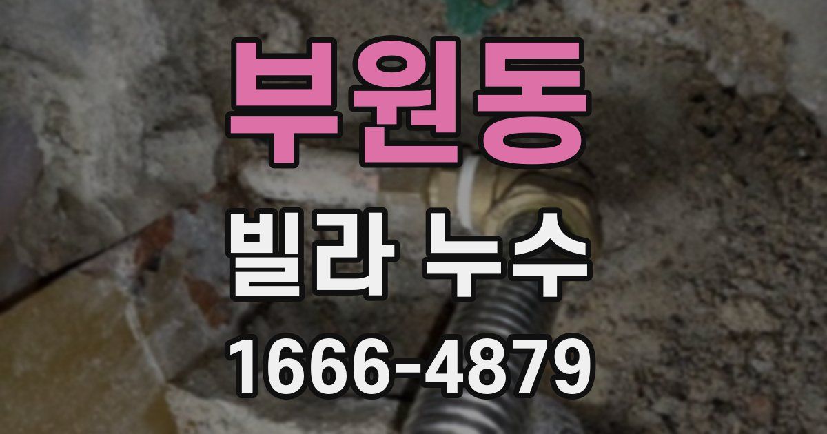 부원동 빌라 누수
