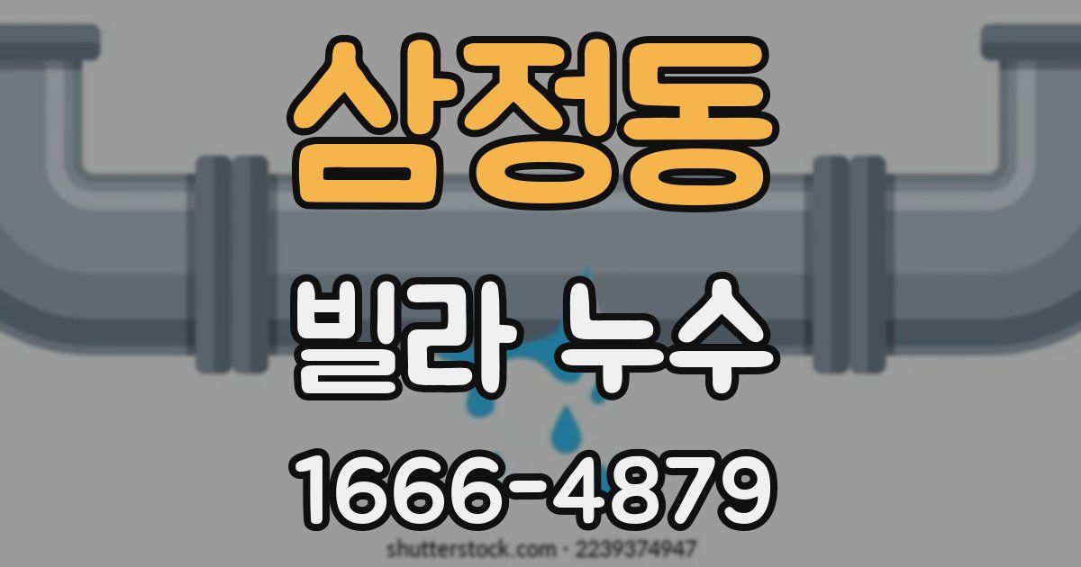 삼정동 빌라 누수