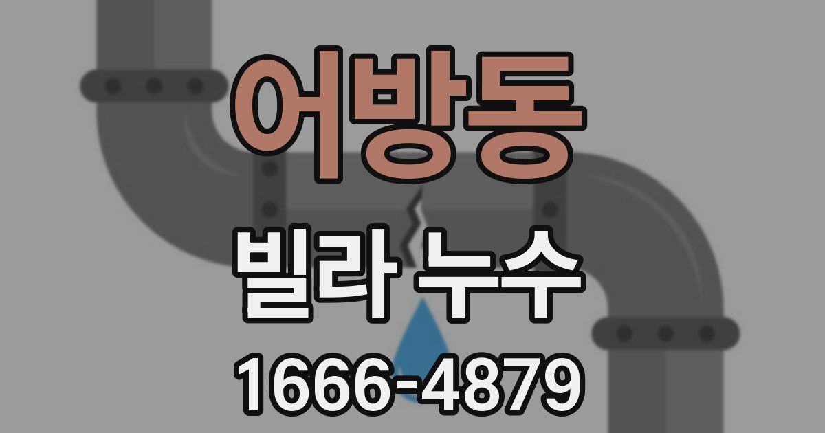 어방동 빌라 누수