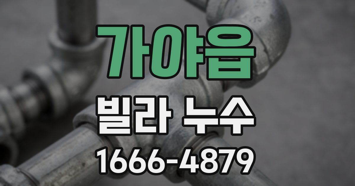 가야읍 빌라 누수