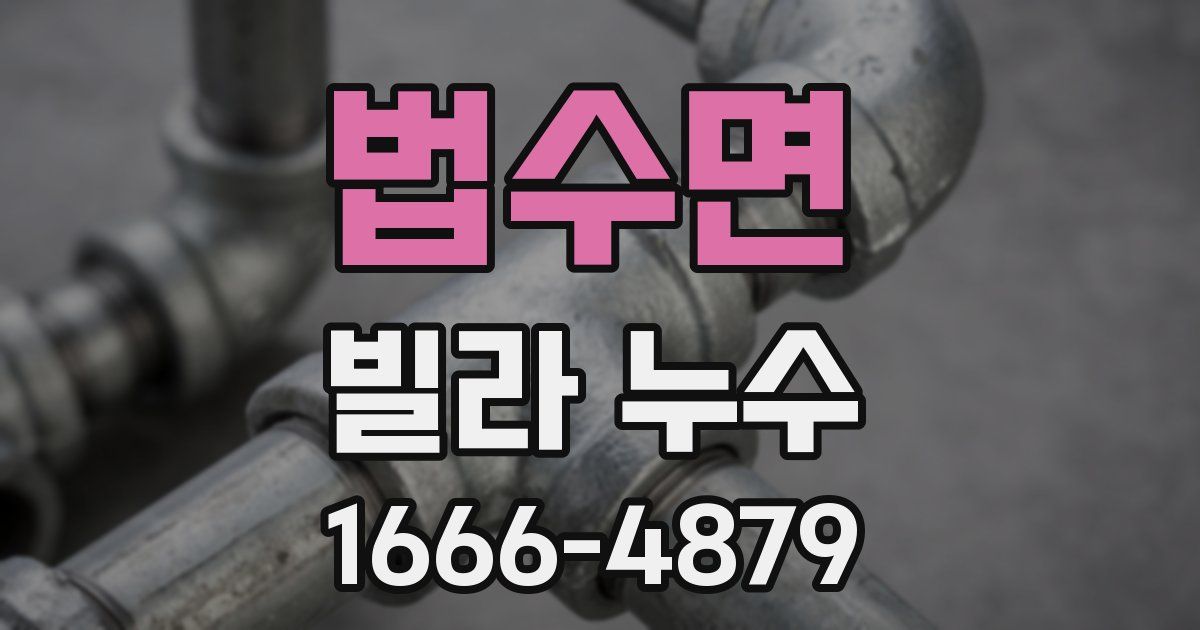 법수면 빌라 누수