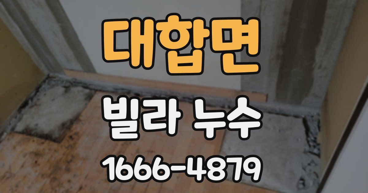대합면 빌라 누수
