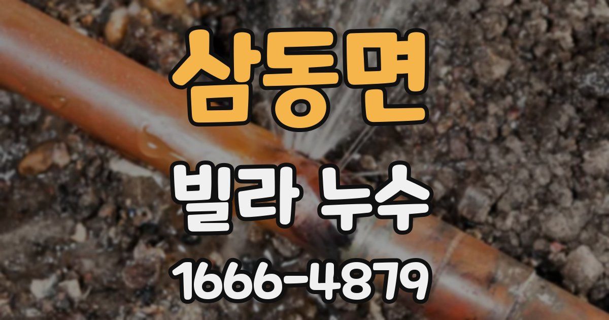 삼동면 빌라 누수