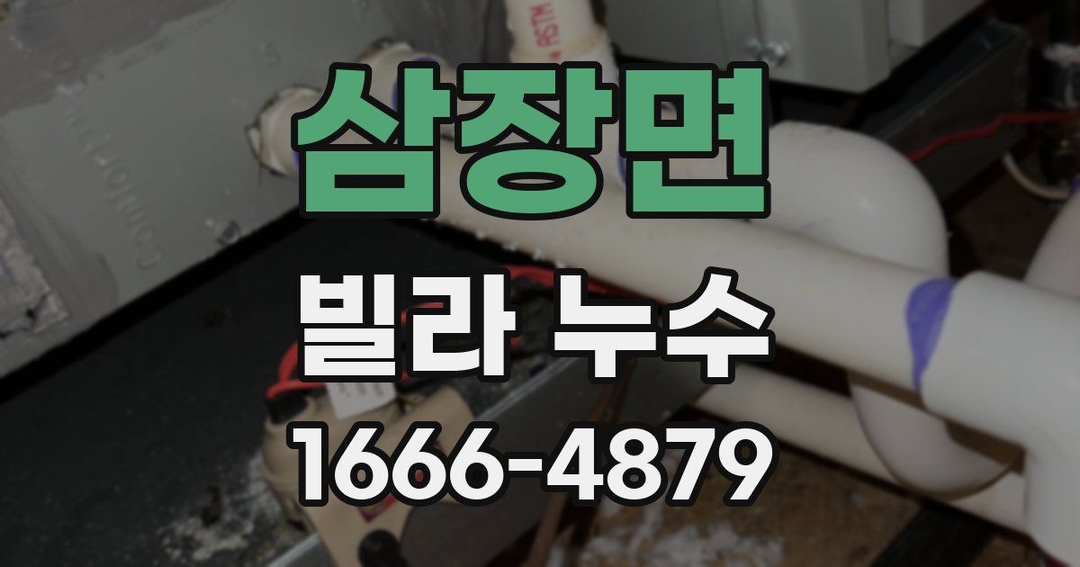 삼장면 빌라 누수