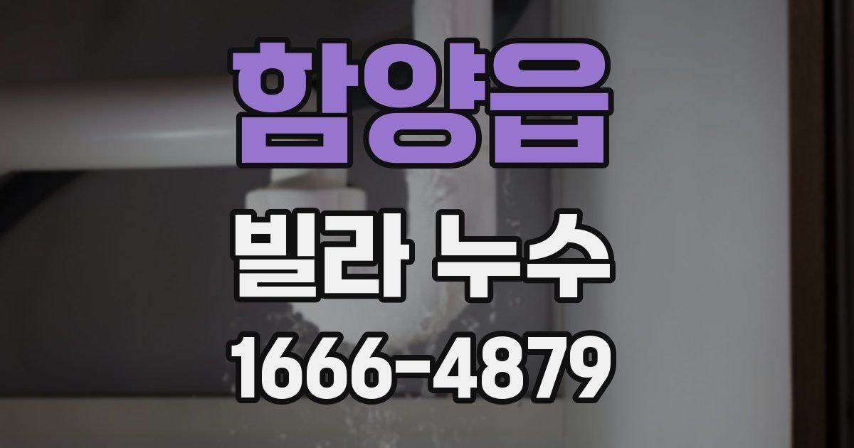 함양읍 빌라 누수