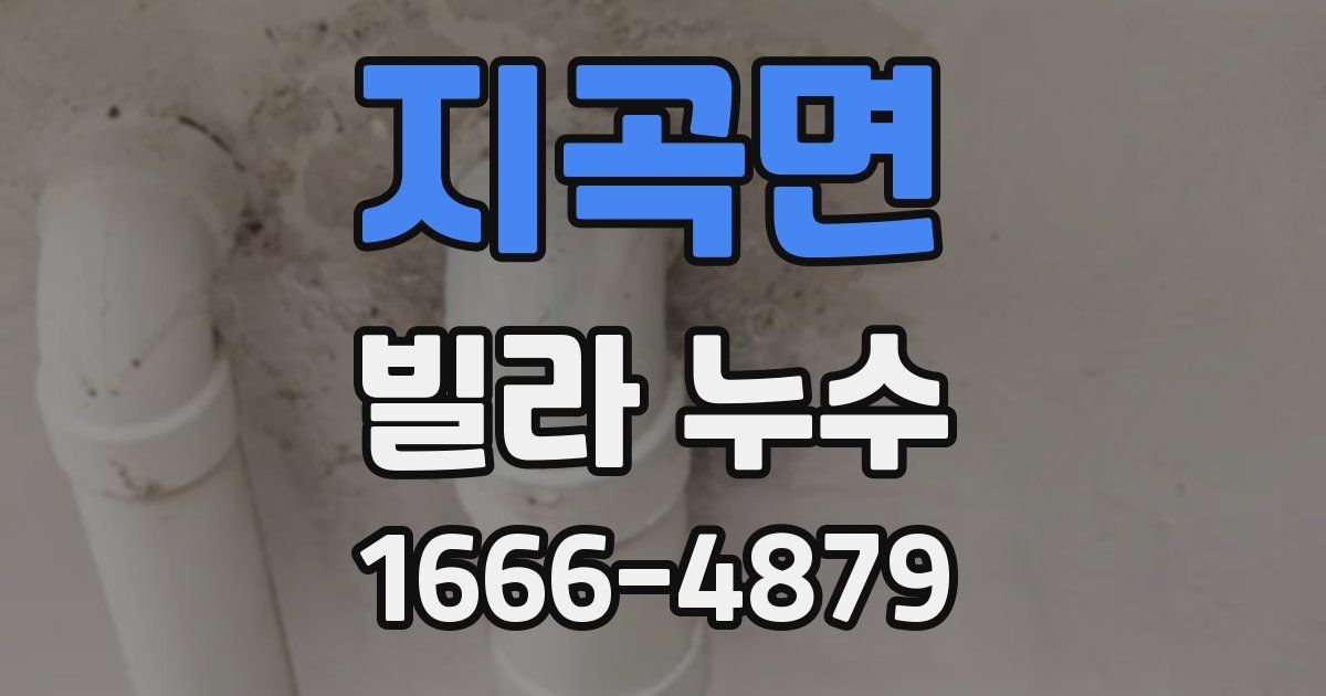 지곡면 빌라 누수