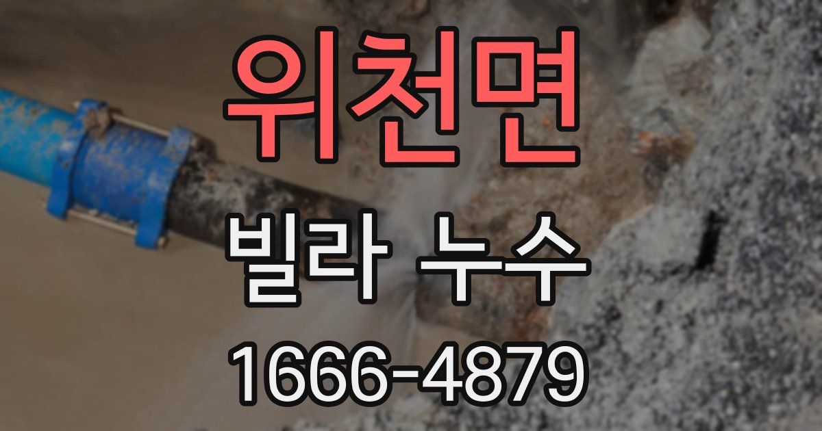 위천면 빌라 누수