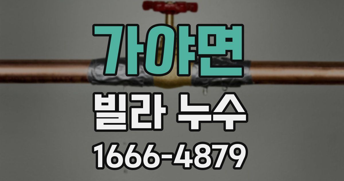 가야면 빌라 누수