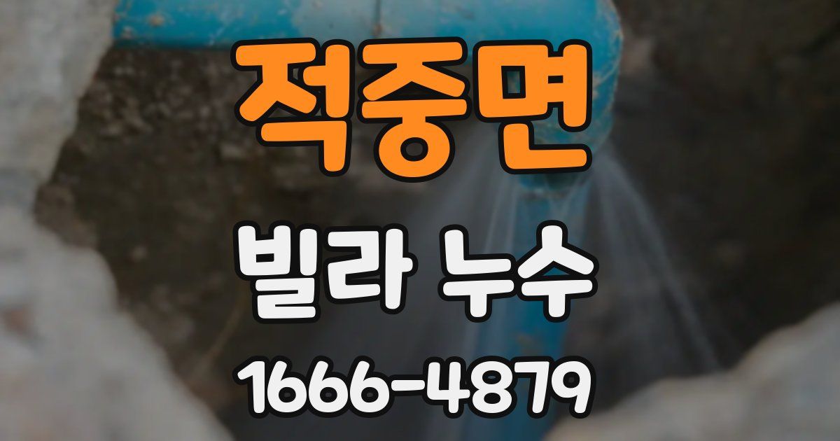 적중면 빌라 누수