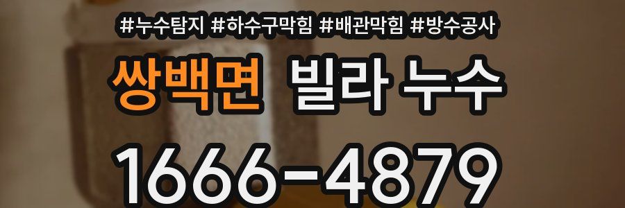 쌍백면 빌라 누수