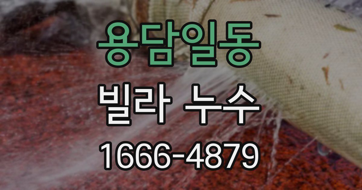 용담일동 빌라 누수