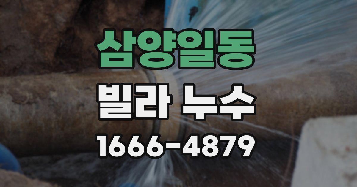 삼양일동 빌라 누수
