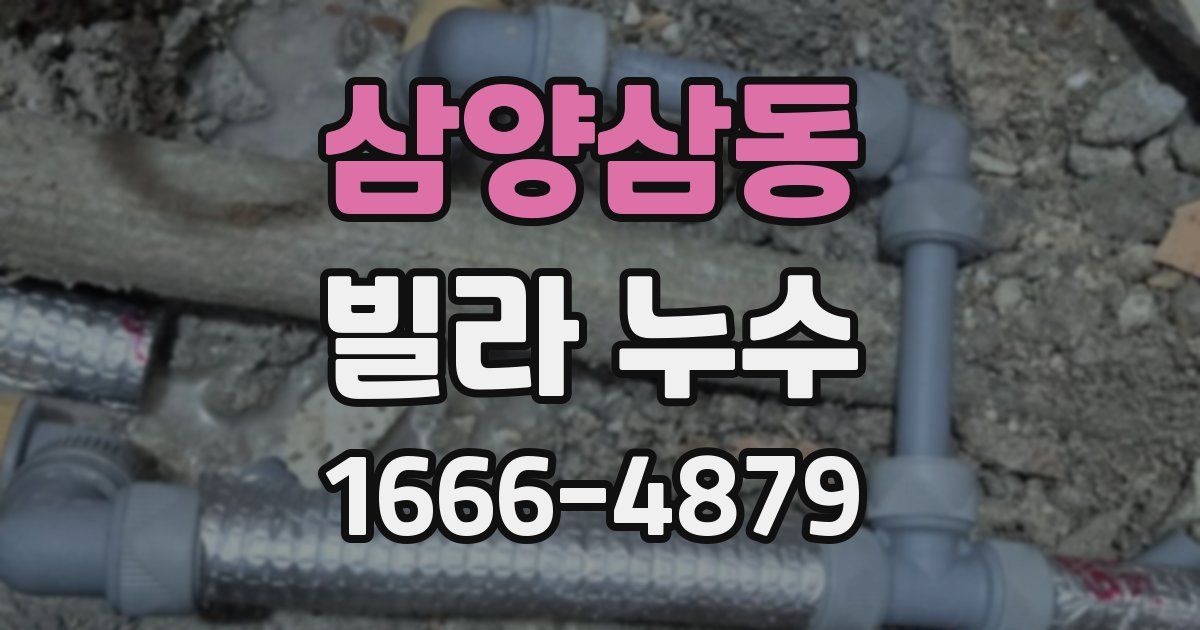 삼양삼동 빌라 누수