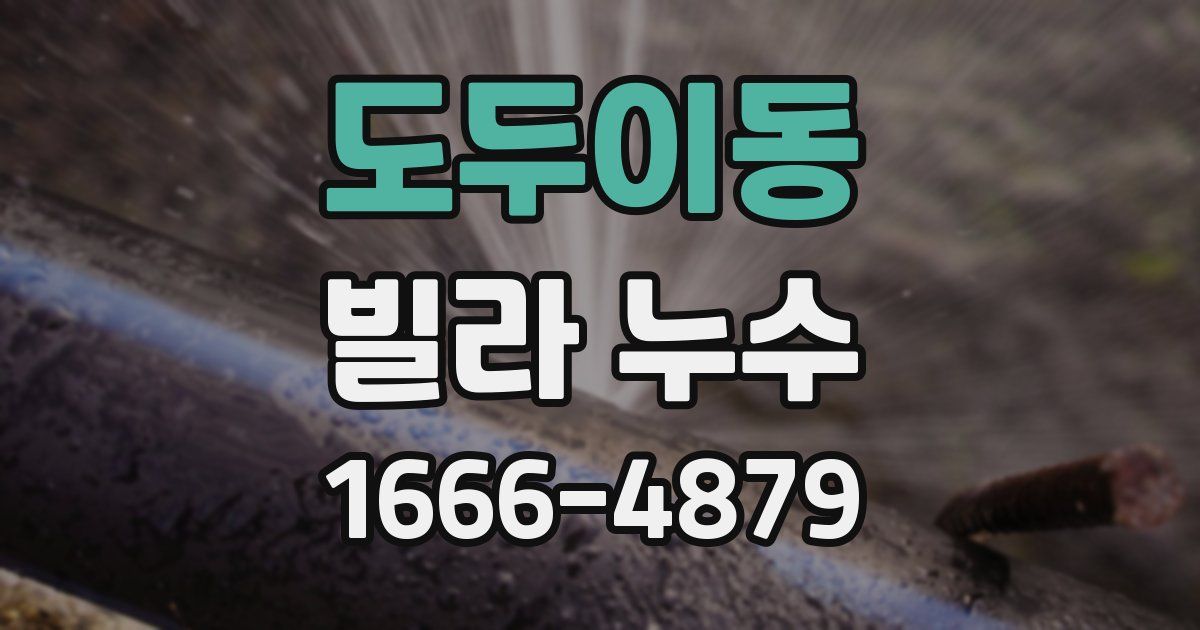도두이동 빌라 누수
