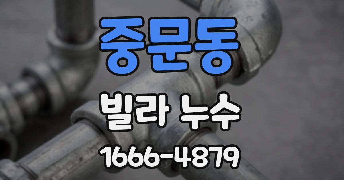 중문동 빌라 누수