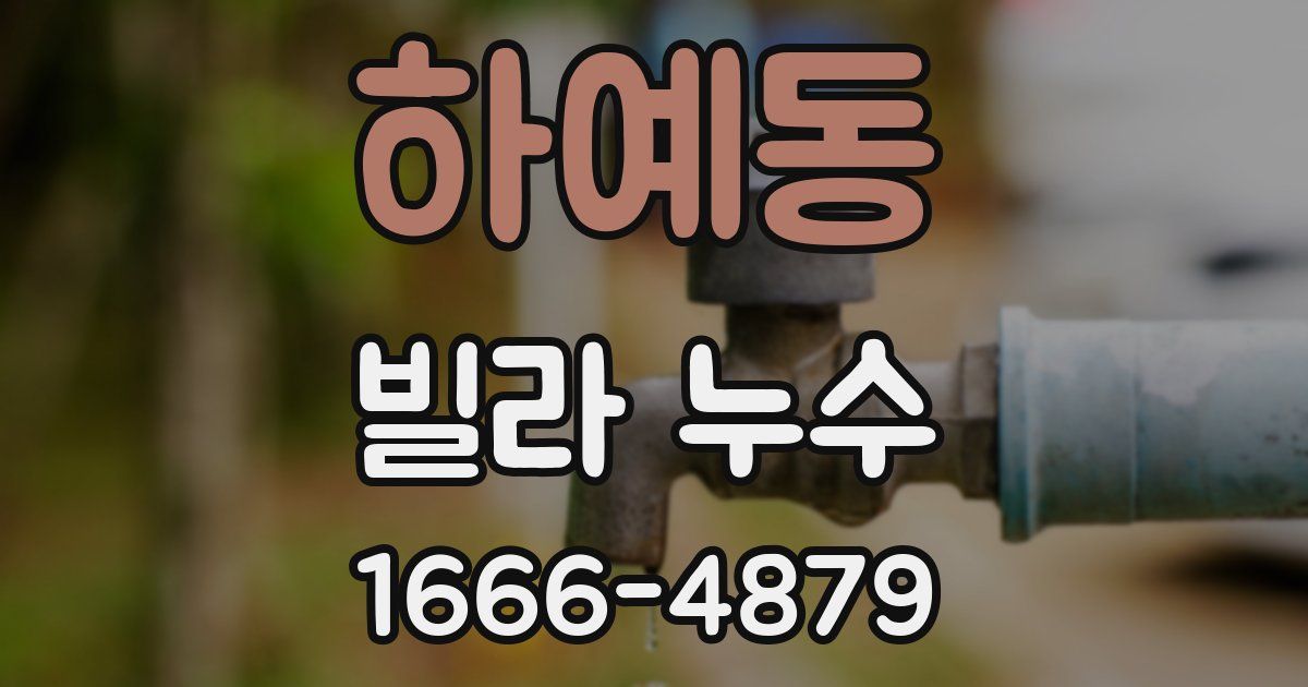 하예동 빌라 누수