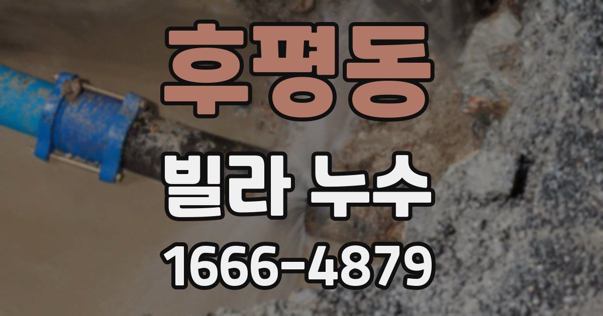 후평동 빌라 누수