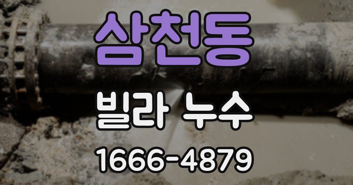 삼천동 빌라 누수