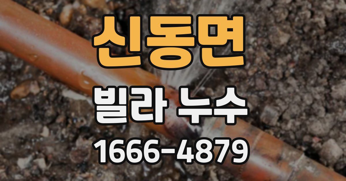 신동면 빌라 누수