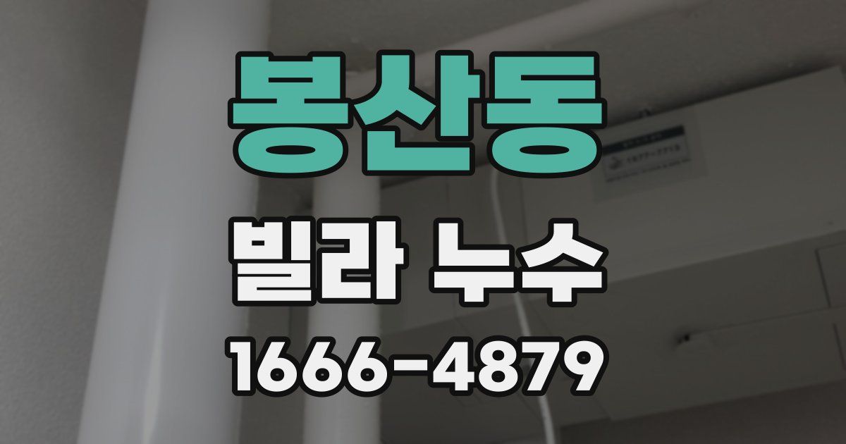 봉산동 빌라 누수