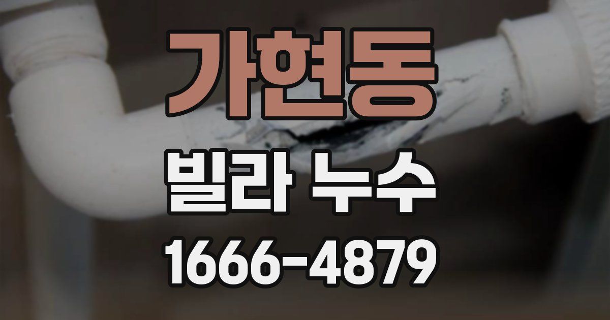 가현동 빌라 누수