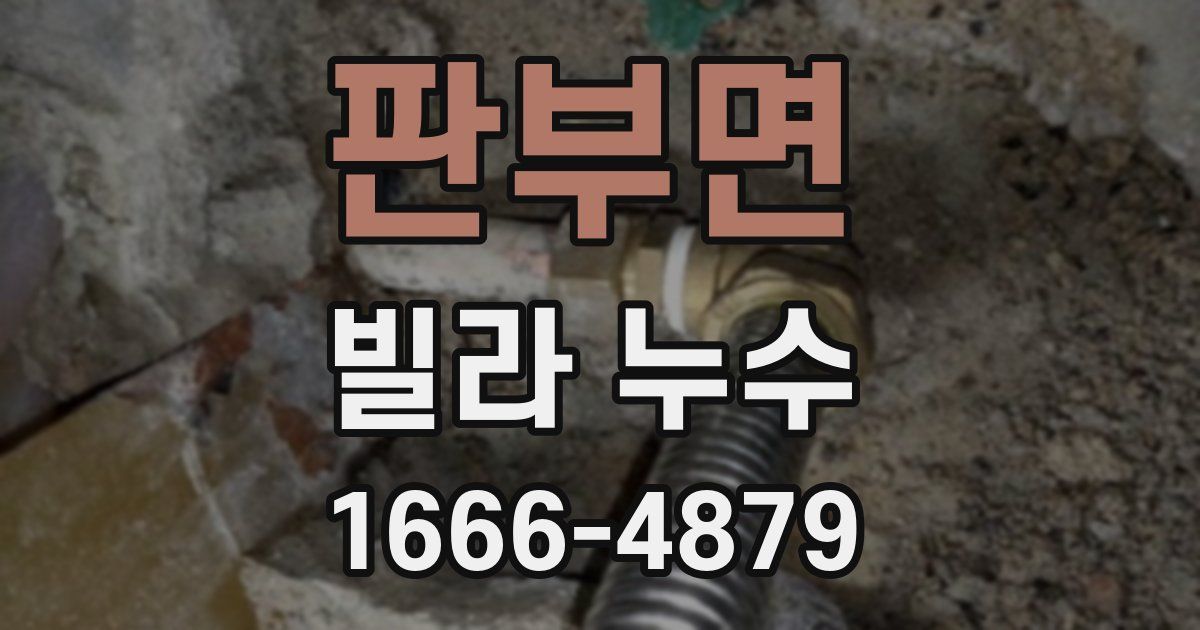 판부면 빌라 누수