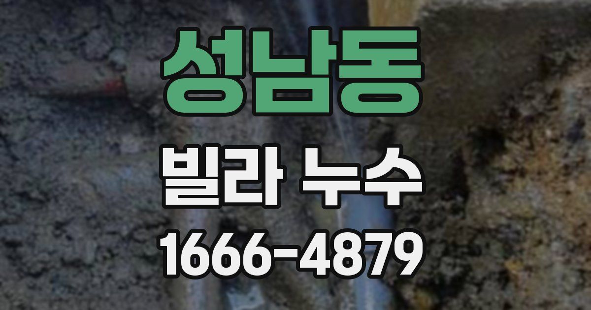 성남동 빌라 누수
