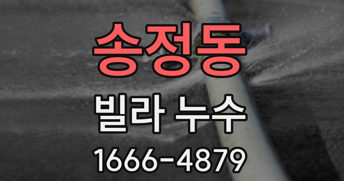송정동 빌라 누수