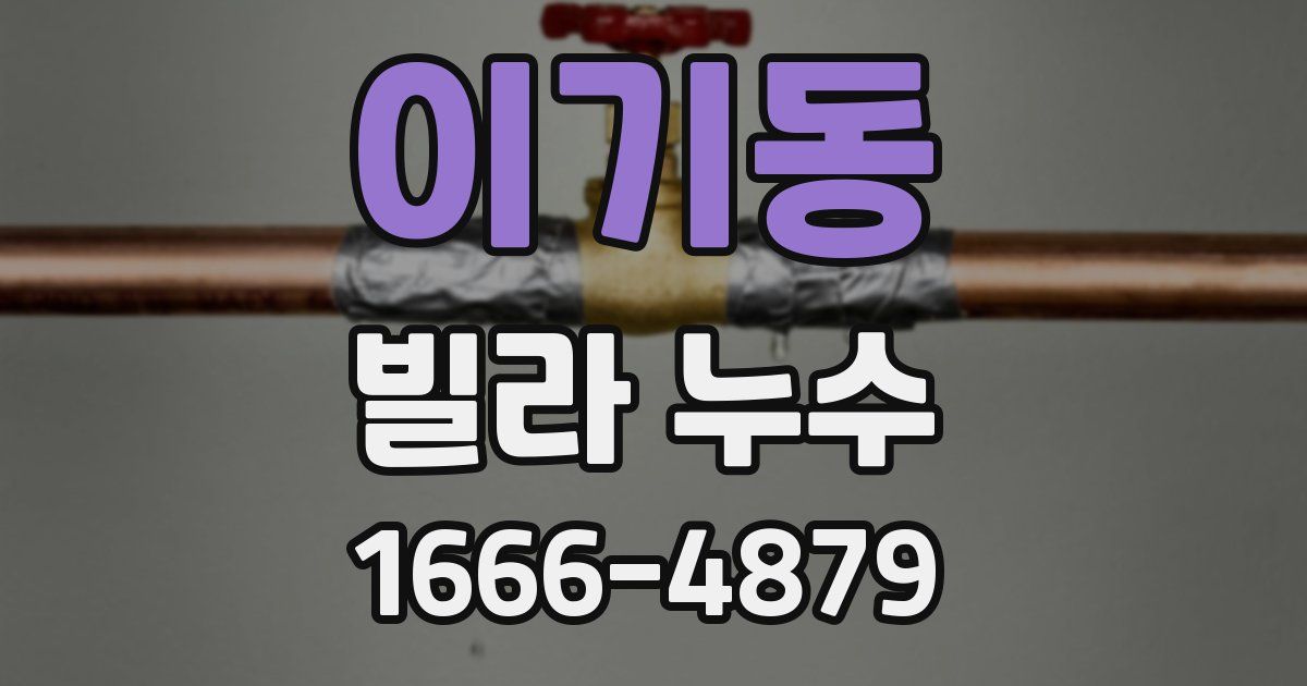 이기동 빌라 누수