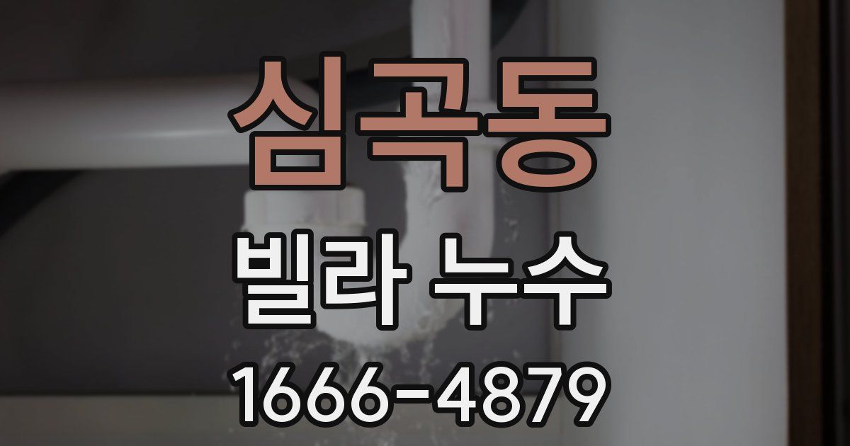 심곡동 빌라 누수
