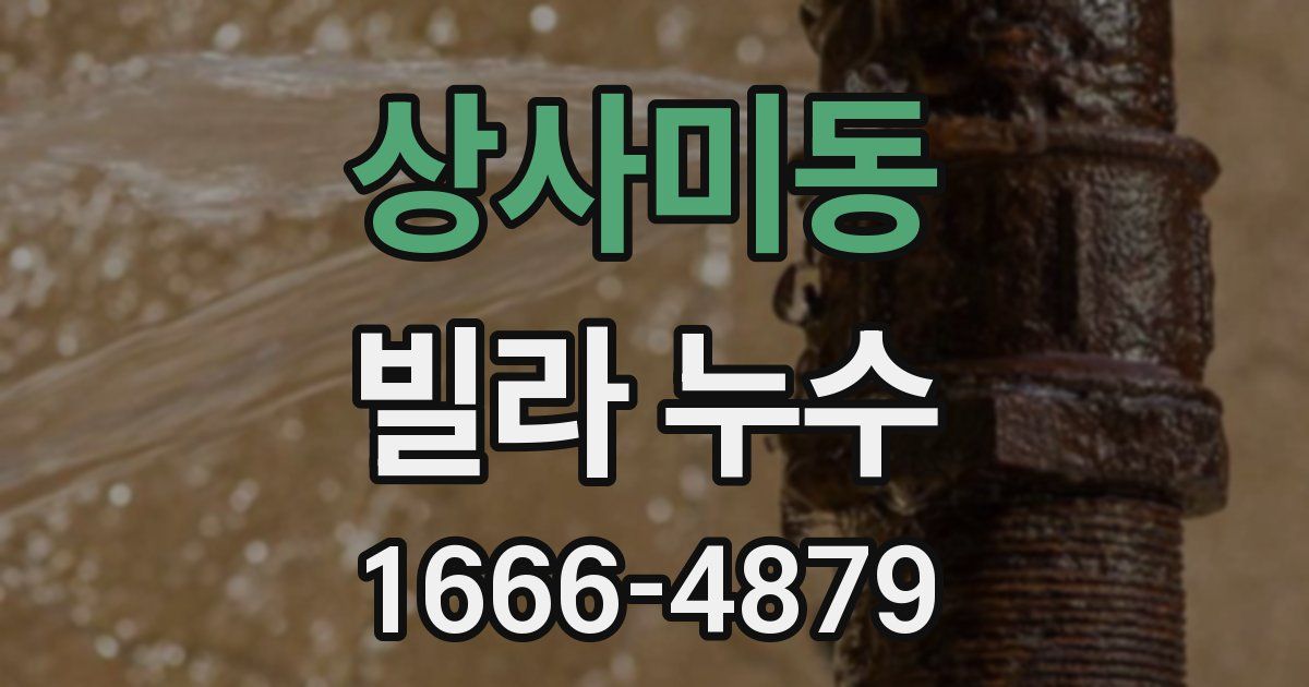 상사미동 빌라 누수