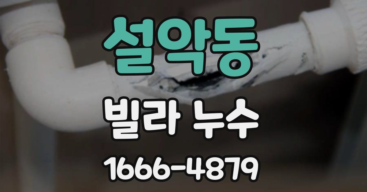 설악동 빌라 누수