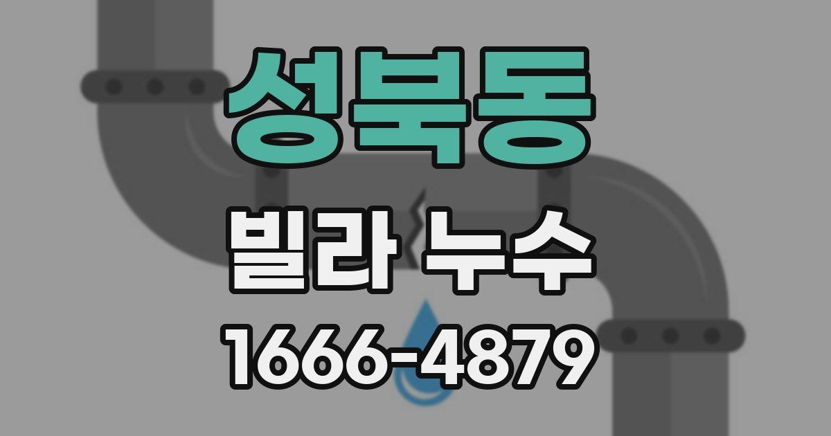 성북동 빌라 누수