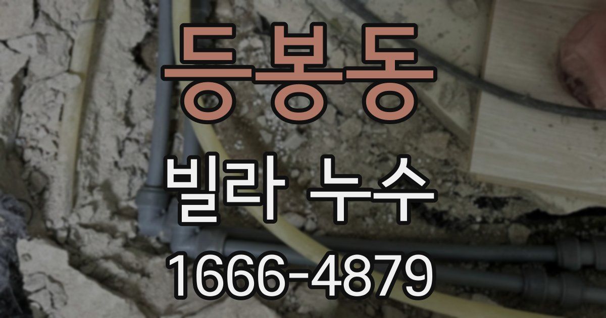 등봉동 빌라 누수