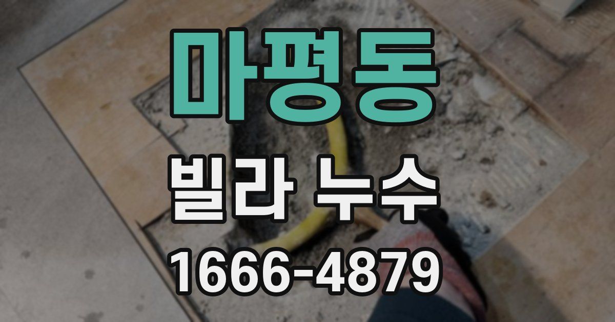 마평동 빌라 누수