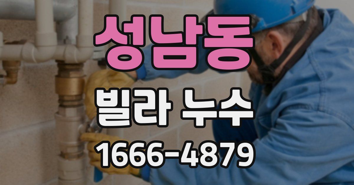 성남동 빌라 누수