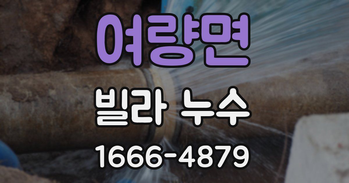 여량면 빌라 누수