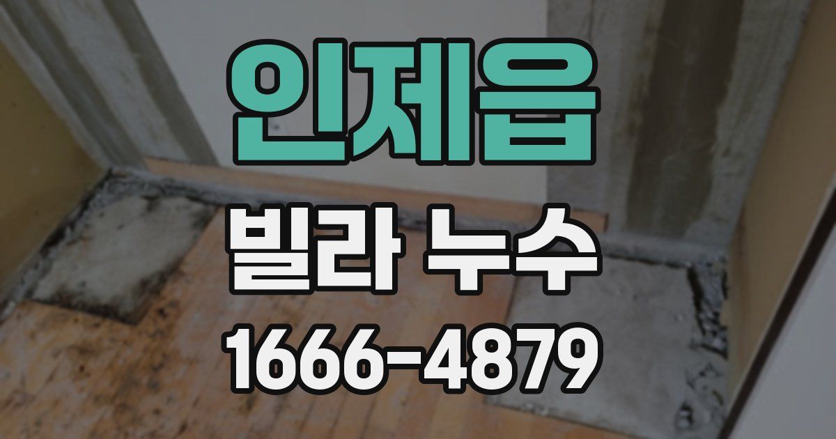 인제읍 빌라 누수