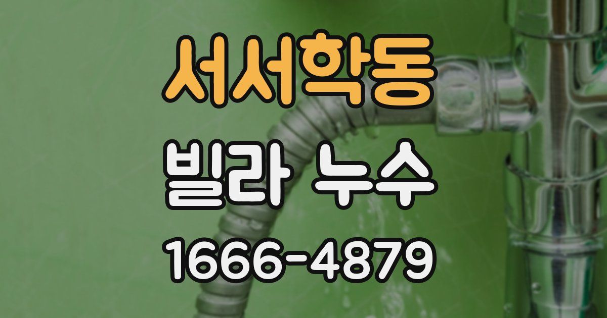 서서학동 빌라 누수