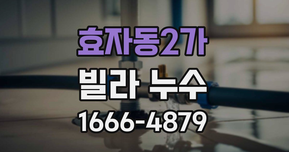 효자동2가 빌라 누수