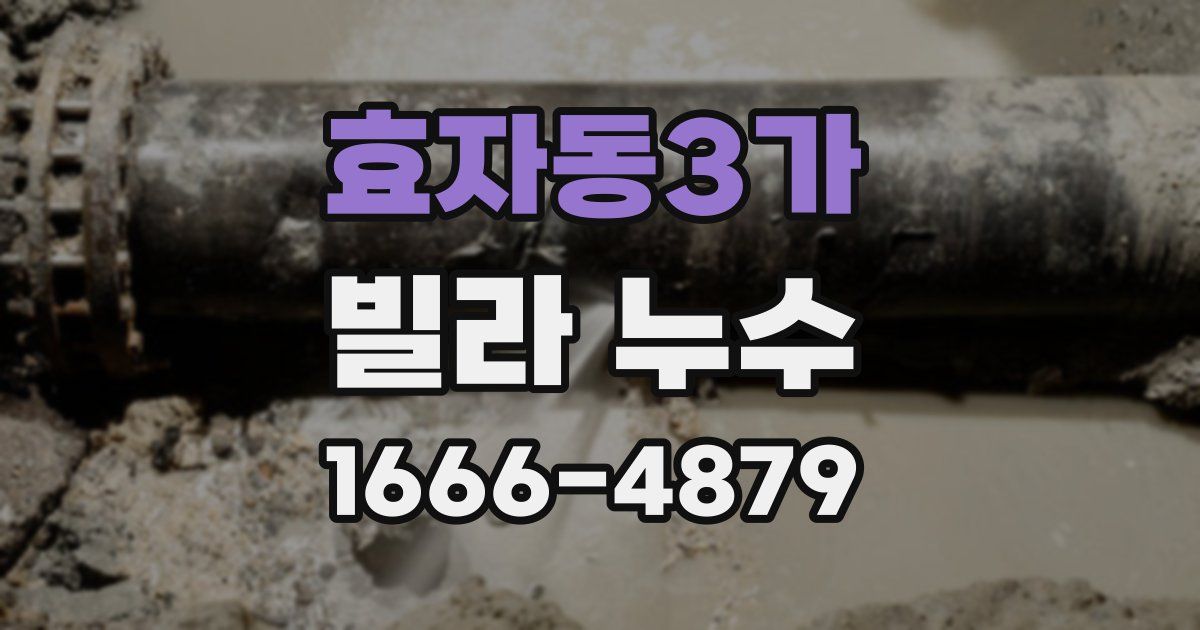 효자동3가 빌라 누수