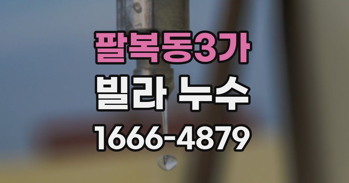 팔복동3가 빌라 누수