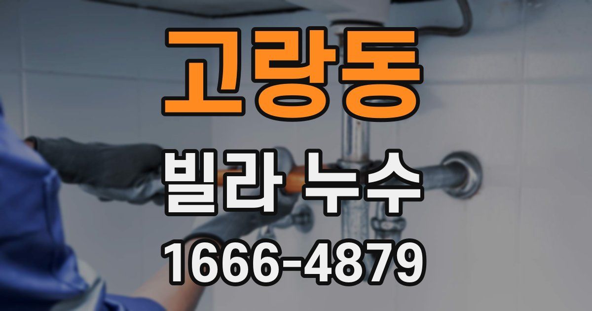 고랑동 빌라 누수